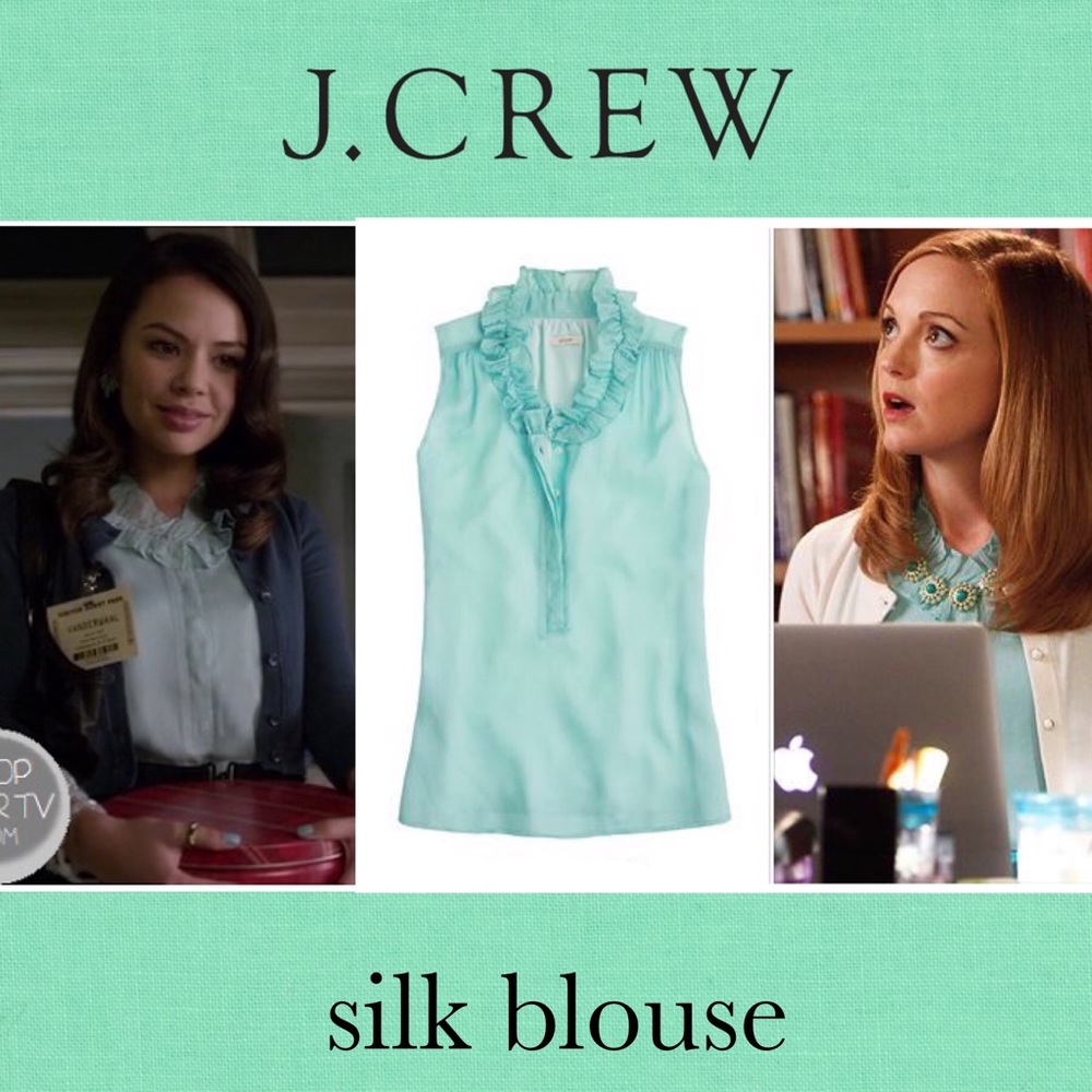 J Crew Silk Blouse Naomi in Gorgeous Blue Green